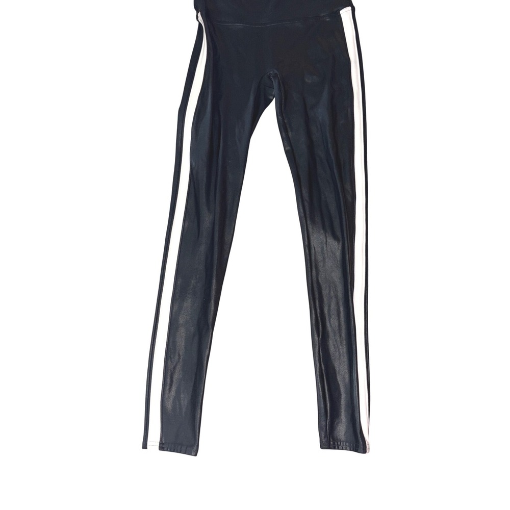 Spanx Faux Leather Leggings with Side Stripes size M‎ Excellent condition!